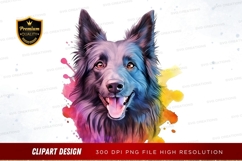 Colorful dog portrait clipart png Product Image 1