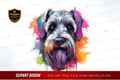Colorful schnauzer dog clipart png Product Image 1