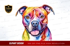 Colorful pitbull clipart png Product Image 1