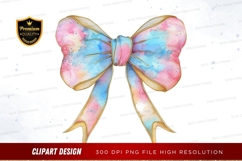 Colorful watercolor bow clipart png Product Image 1