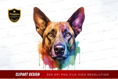 Colorful dog portrait clipart png Product Image 1