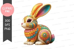 Colorful rabbit clipart png Product Image 1