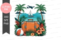 Tropical vacation clipart png Product Image 1