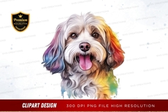Happy rainbow dog clipart png Product Image 1