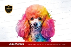 Rainbow poodle clipart png Product Image 1
