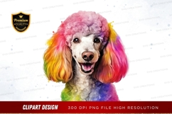 Rainbow-colored poodle clipart png Product Image 1