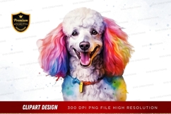 Rainbow-colored poodle clipart png Product Image 1