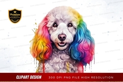 Rainbow poodle clipart png Product Image 1