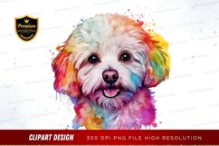 Rainbow puppy clipart png Product Image 1
