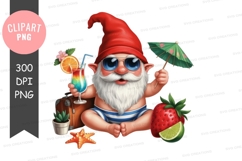 Relaxing gnome clipart png Product Image 1