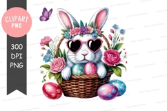 Easter bunny with decorated basket Product Image 1