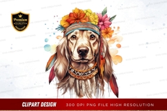 Dog with native american accessories clipart png Product Image 1