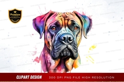 Colorful boxer dog clipart png Product Image 1