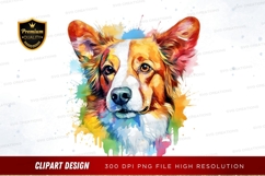 Vibrant corgi clipart png Product Image 1