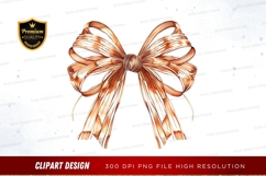 Elegant copper bow clipart png Product Image 1
