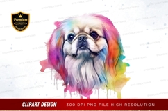 Colorful pekingese dog clipart png Product Image 1