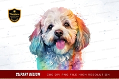Happy rainbow dog clipart png Product Image 1