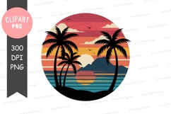 Tropical sunset clipart png Product Image 1