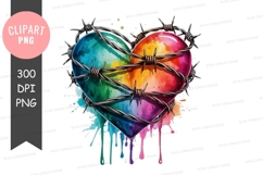 Rainbow heart with barbed wire Product Image 1