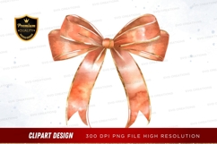 Elegant rose gold ribbon bow clipart png Product Image 1
