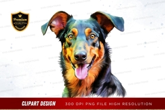 Vibrant dog portrait clipart png Product Image 1