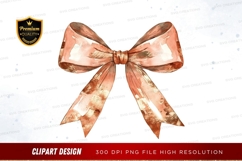 Elegant rose gold ribbon clipart png Product Image 1
