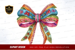 Colorful floral bow clipart png Product Image 1