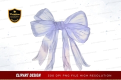 Elegant purple ribbon bow clipart png Product Image 1