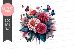 Vibrant floral bouquet with butterflies Product Image 1