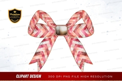 Elegant pink chevron bow clipart png Product Image 1