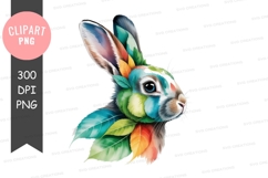 Colorful feathered rabbit clipart png Product Image 1