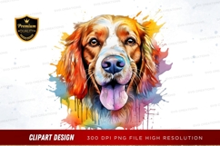 Vibrant dog portrait clipart png Product Image 1