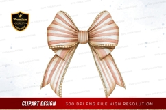 Elegant striped bow clipart png Product Image 1