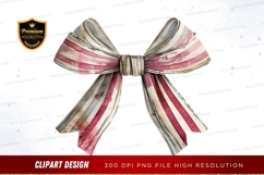Elegant striped bow clipart png Product Image 1