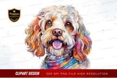 Happy rainbow dog clipart png Product Image 1