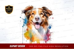 Happy australian shepherd dog clipart png Product Image 1