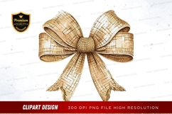 Elegant golden ribbon bow clipart png Product Image 1