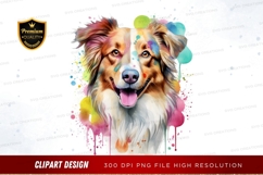 Colorful dog portrait clipart png Product Image 1