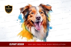 Happy australian shepherd dog clipart png Product Image 1