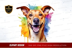 Happy dog with colorful background Product Image 1