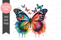 Colorful butterfly clipart png Product Image 1