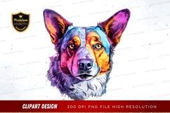 Colorful dog portrait clipart png Product Image 1