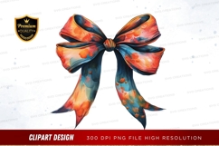 Colorful watercolor bow clipart png Product Image 1