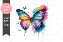 Colorful butterfly clipart png Product Image 1