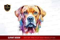 Colorful dog portrait clipart png Product Image 1