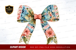 Floral patterned bow clipart png Product Image 1
