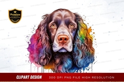 Colorful dog portrait clipart png Product Image 1