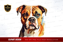 Vibrant boxer dog portrait Product Image 1