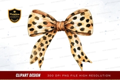 Leopard print bow clipart png Product Image 1