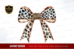 Elegant leopard print bow clipart png Product Image 1